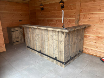 Bar L-vorm 220 x 140 cm Black Wash licht