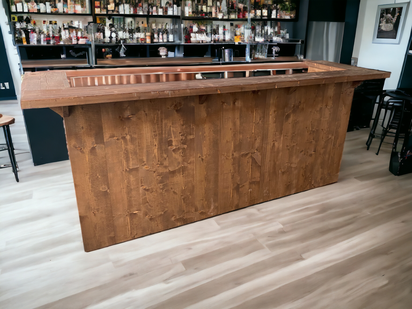 Bar Recht 270 cm Old Brown Donker