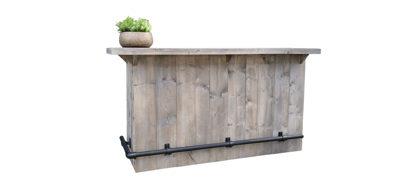 Bar Recht 200 cm Black Wash Licht