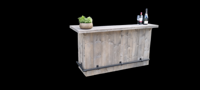 Bar Recht 200 cm Black Wash Licht