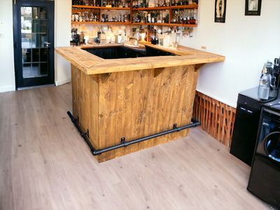 Bar L-vorm 180 x 120 cm Old Brown Licht