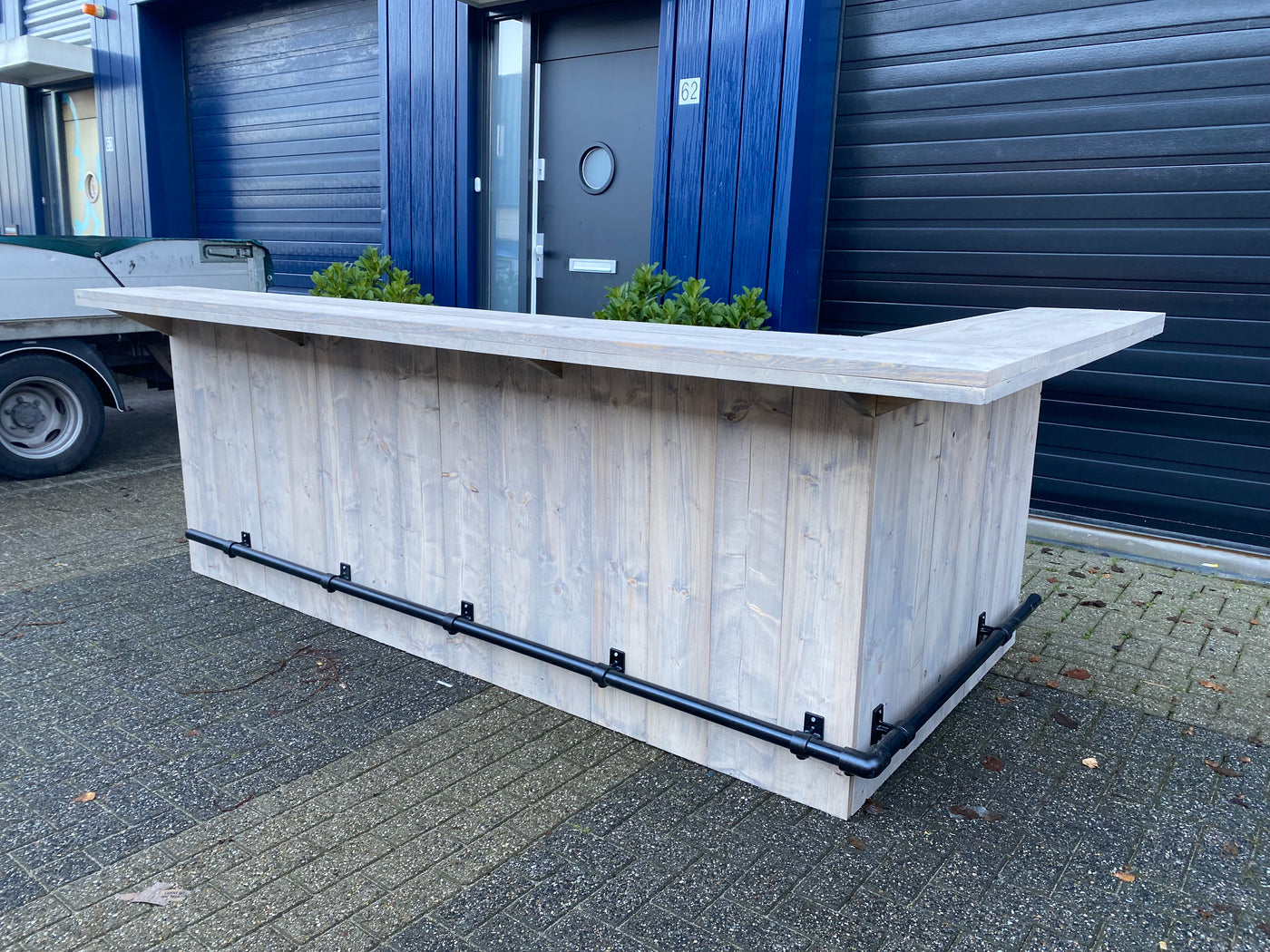 Bar L-vorm 310 x 170 cm Cement Donker