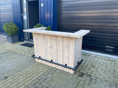 Bar Recht 200 cm Cement Donker