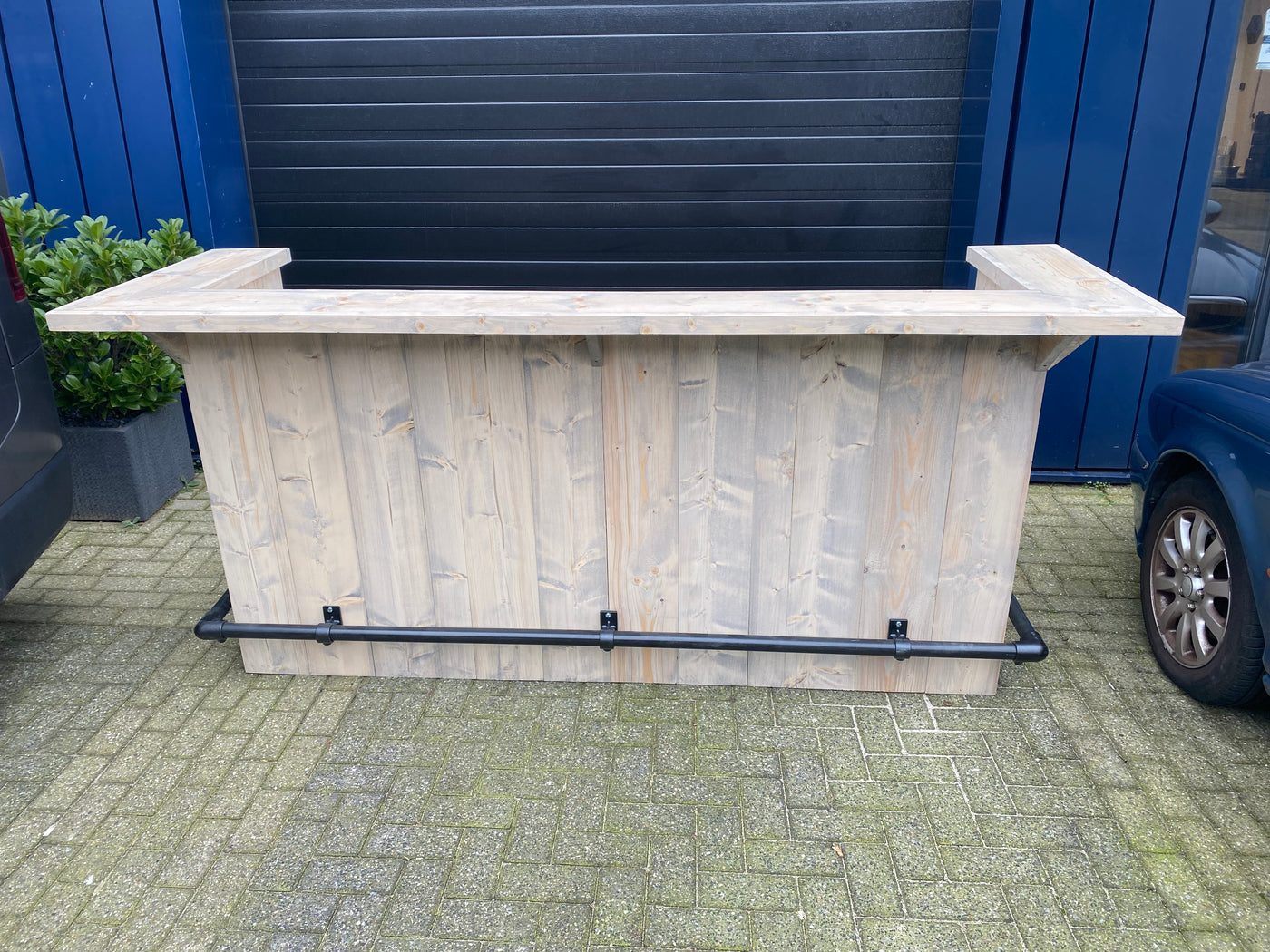 Bar Recht 250 cm Cement Donker