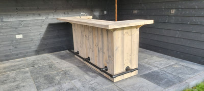 Bar L-vorm 250 x 120 cm Cement Licht