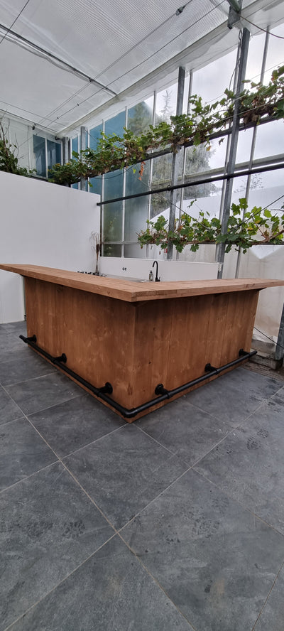 Bar L-vorm 250 x 240 cm Old Brown Licht