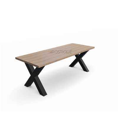 Steigerhouten Eettafel 220 x 85 cm met X-Poot